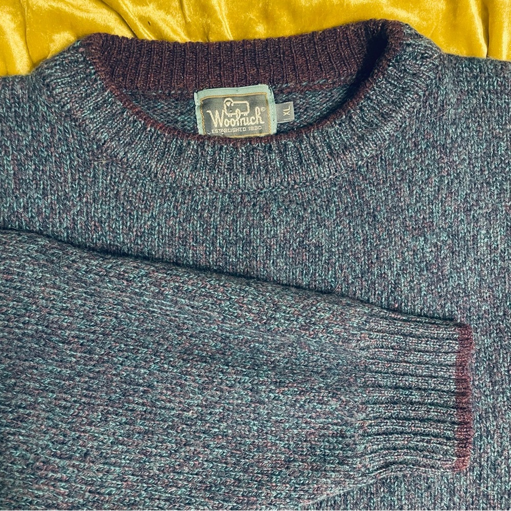 Vintage Woolrich Wool Sweater XL heathered purple and teal